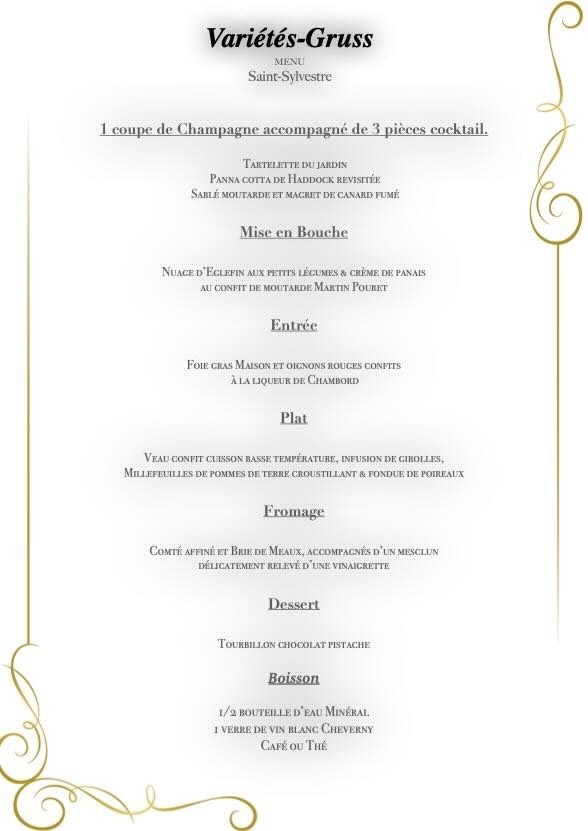 Menu Réveillon